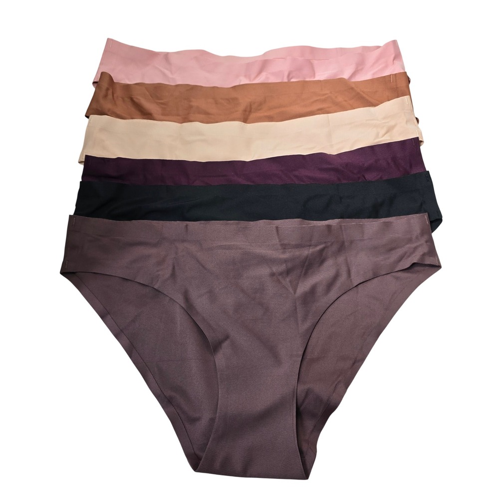 Seamless Hipster Panties‎ 6-Pack Women Large Multicolor No Show Smooth Soft